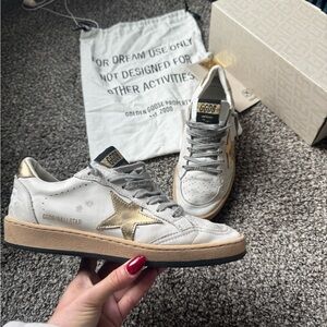 Golden Goose Women's Sneakers in White and Gold